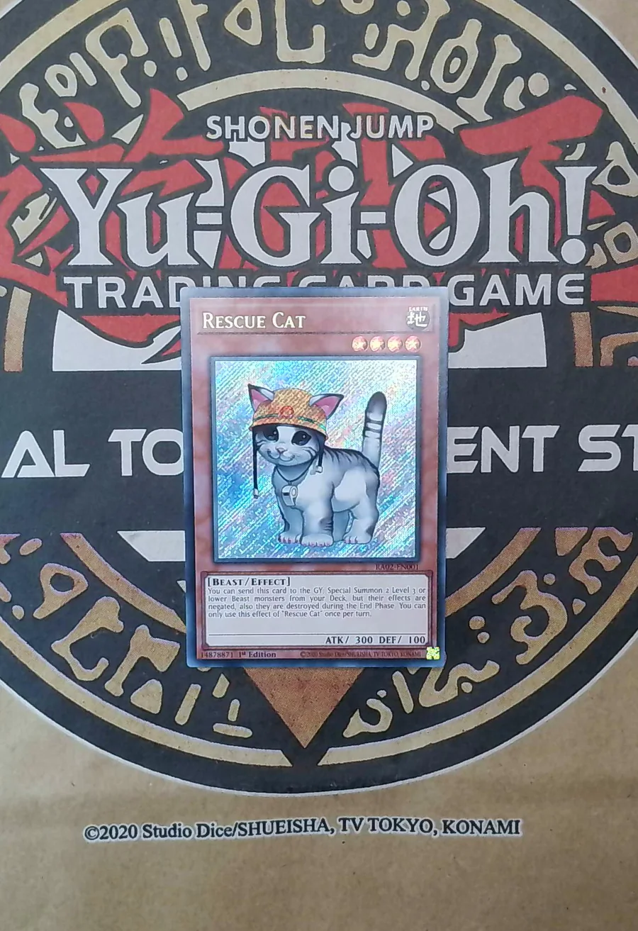 Rescue Cat RA02-EN001 Secret Rare exact card front