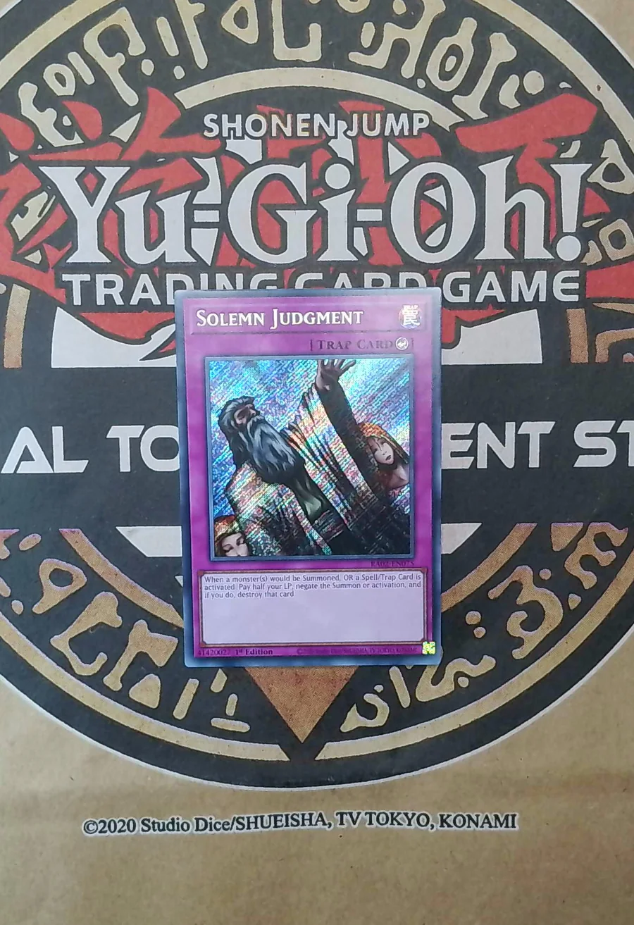 Solemn Judgment RA02-EN075 Secret Rare front exact card scan